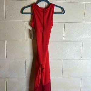 Women’s Medium Red dance yoga body suit by Mariia.